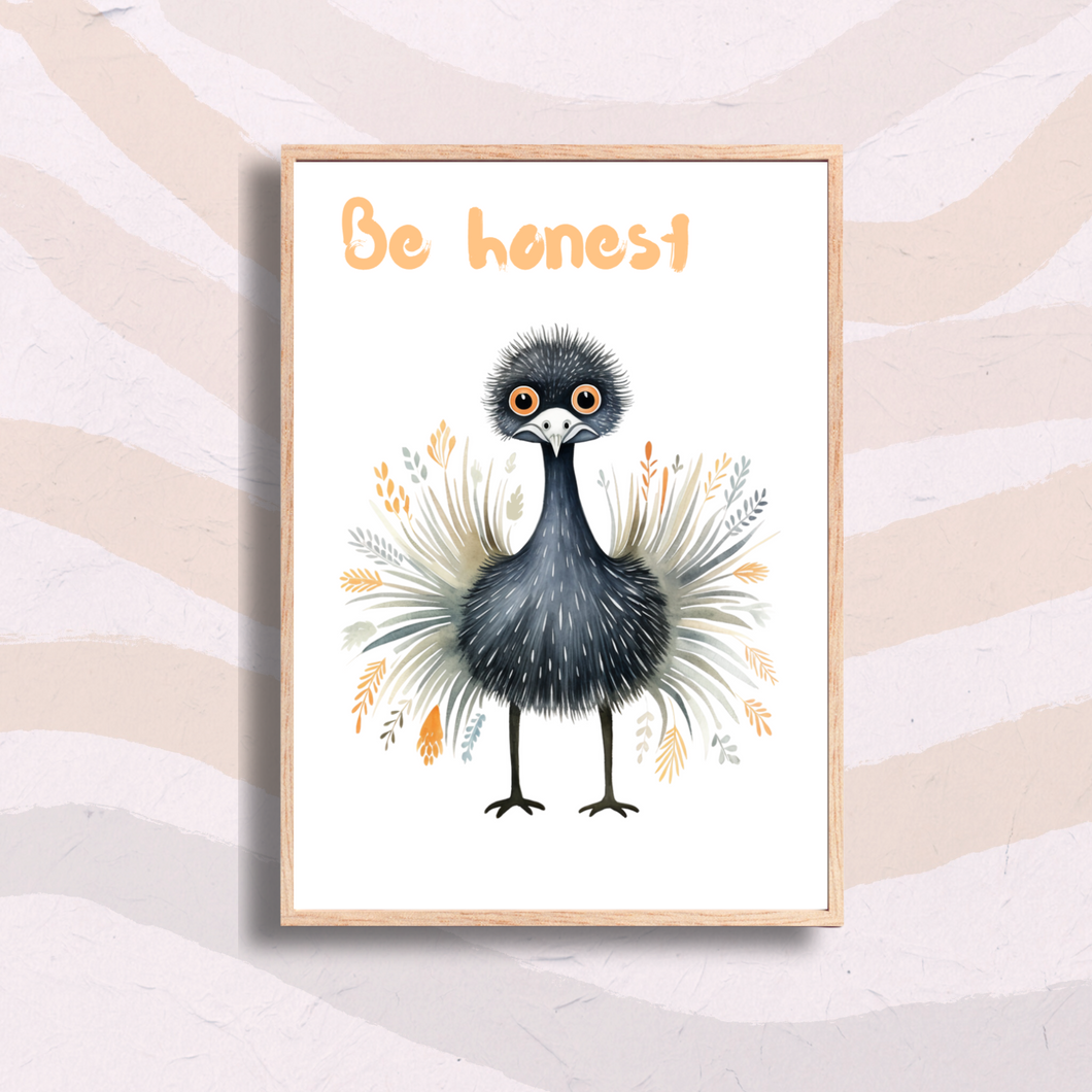 Emu Be Honest Nursery Print